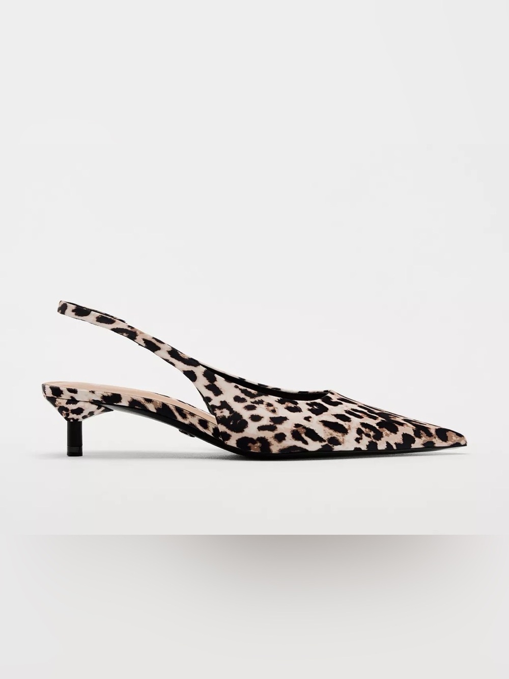 ZARA Leopard Print Slingback Kitten Heels